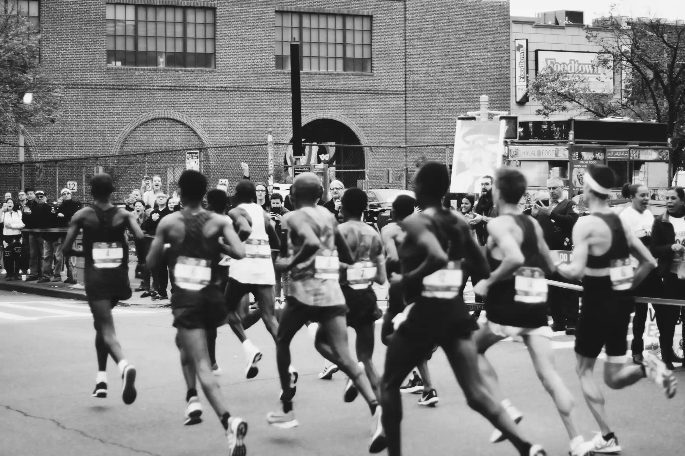 Runners in motion during a race